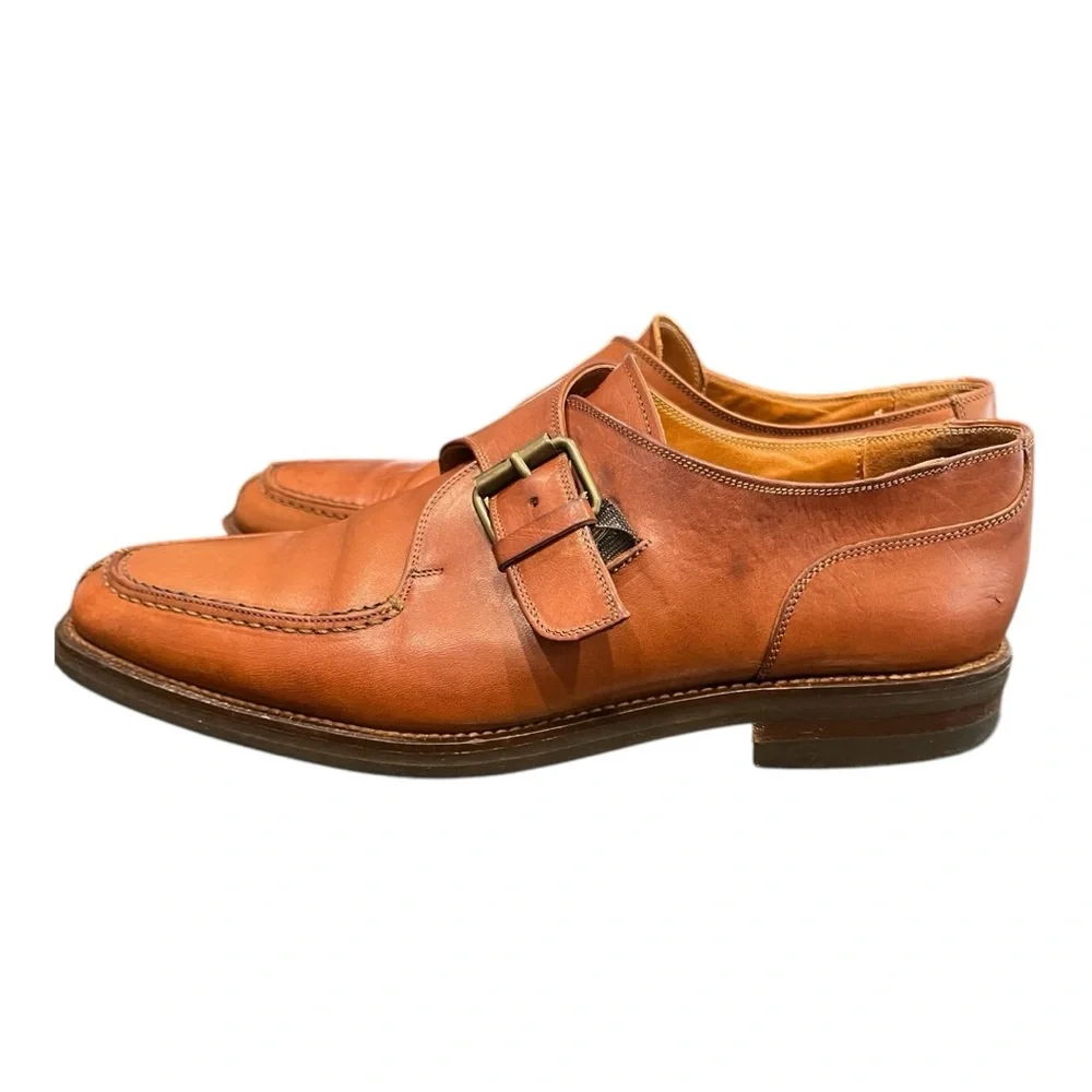 Cole Haan‎ Monk Strap Brown Leather Slip On Dress Shoes Size 8.5